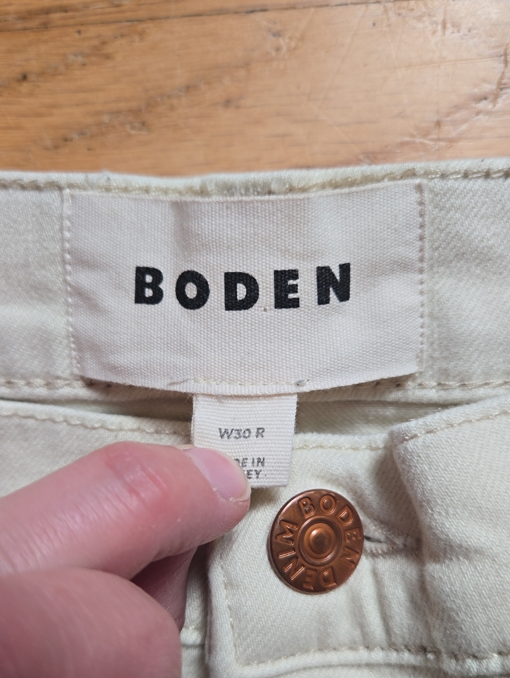 Boden white/ecru high-rise wide leg jeans - Picture 7 of 8